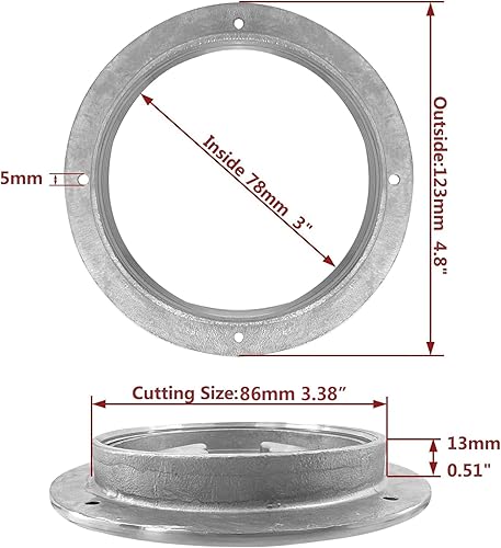 Miniatura 2 de ISURE MARINE Hatch de 3 pulgadas 316 de acero inoxidable redondo antideslizante placa de cubierta de escotilla de inspección con cubierta