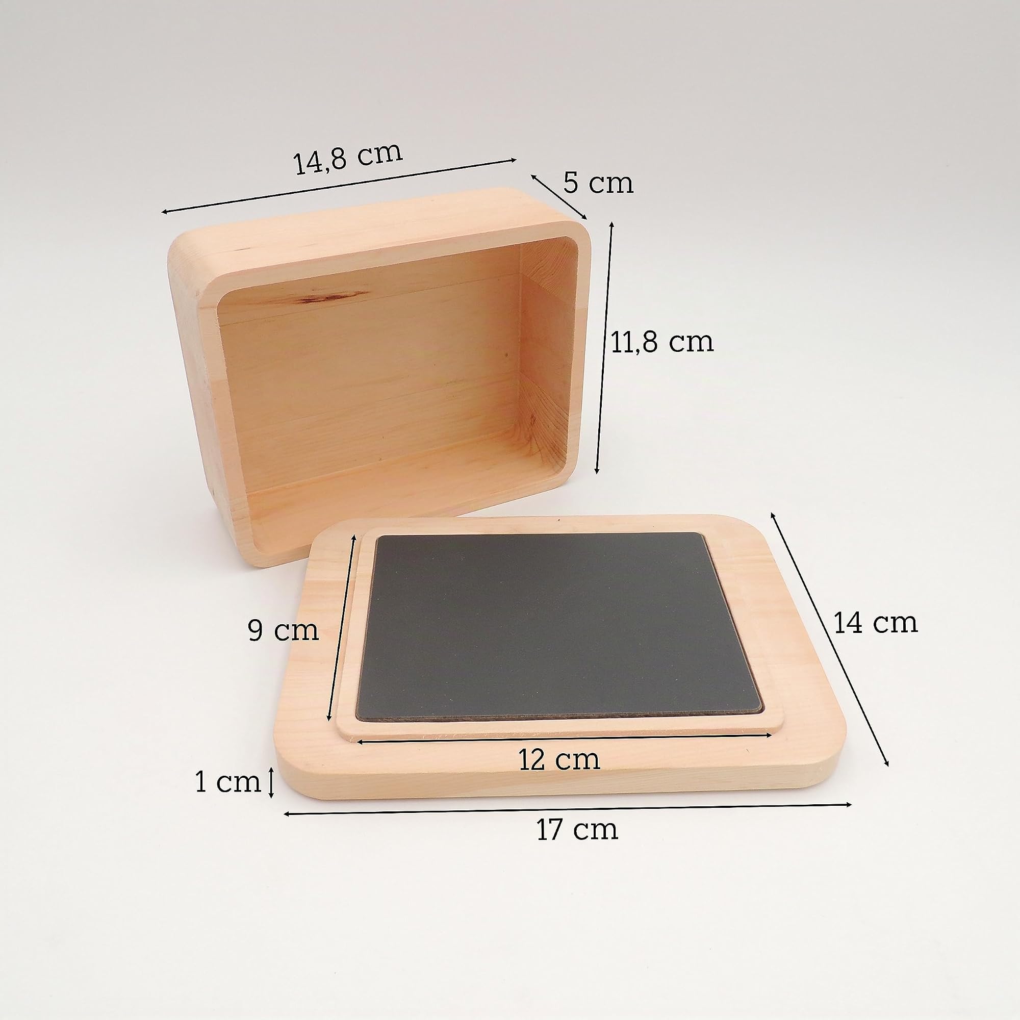 JOWE personalisierte Butterdose aus Zirbe | Zirbenbutterdose mit HPL Platte | made in Austria | Mit Gravur