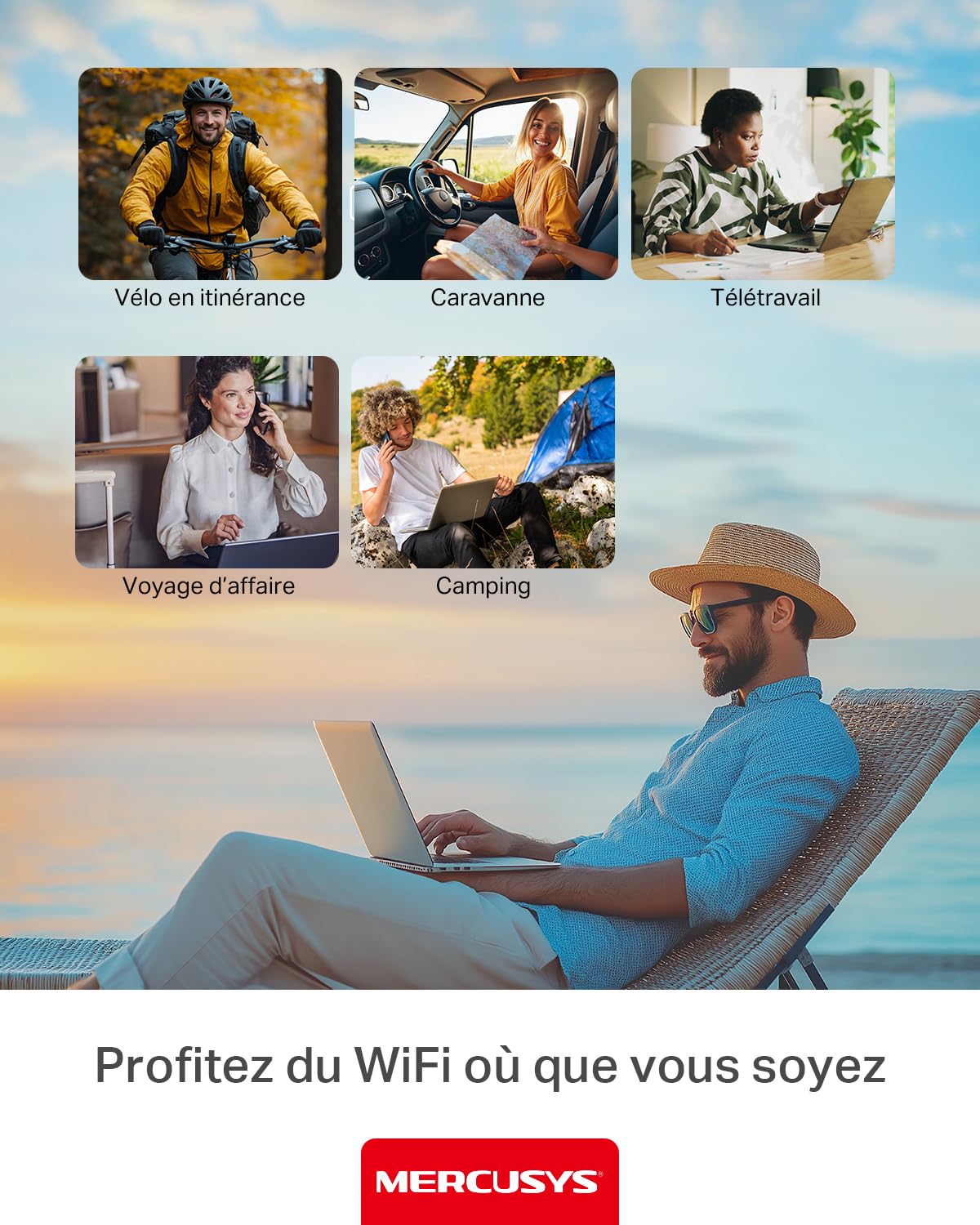 TP-Link MT115 Mercusys Hotspot 4G LTE Mobile Wi-Fi MiFi 6 AX300 Jusqu'à 287 MB/s Pocket WiFi Portable Batterie 2400 mAh Écran LCD Déverrouillé