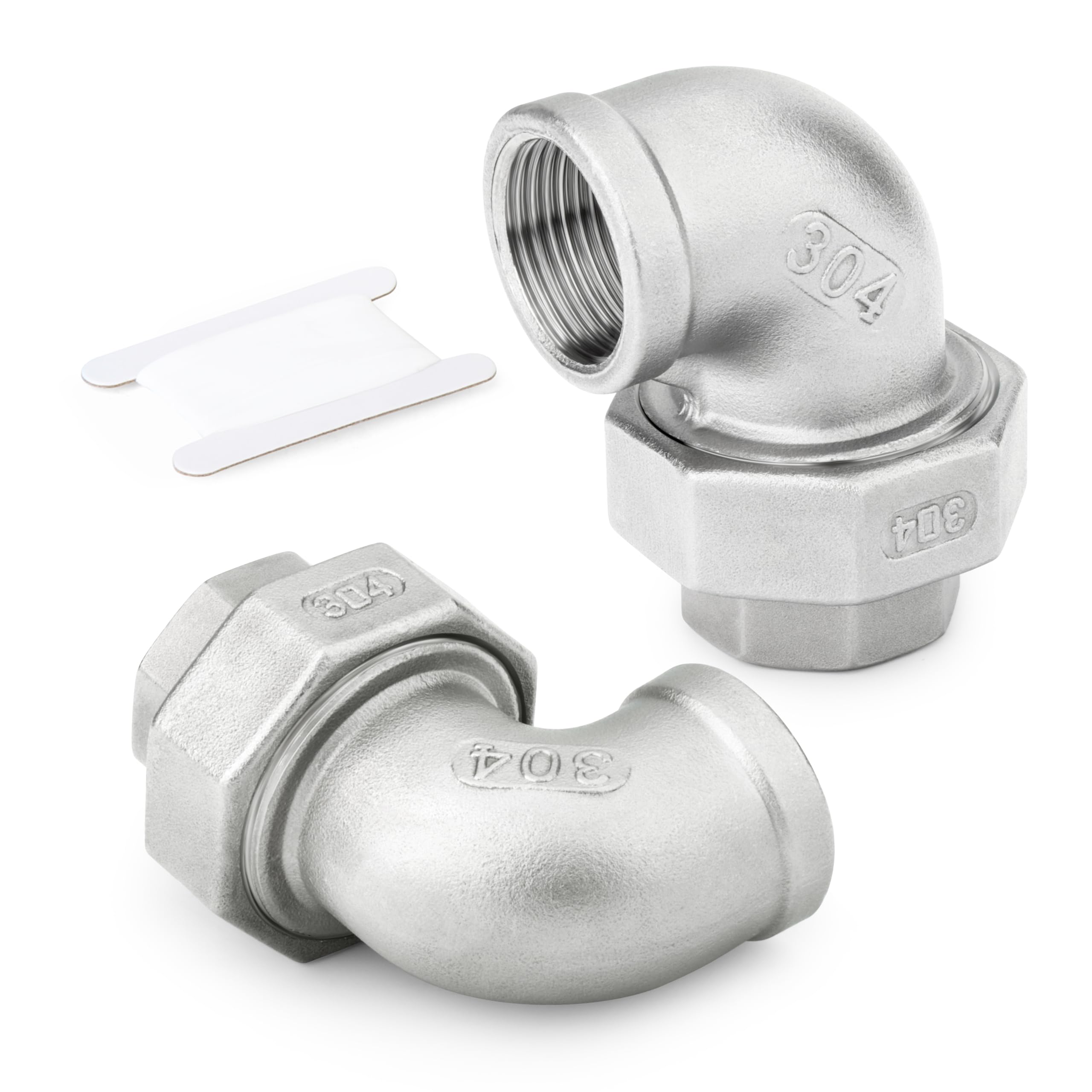 Codo de 90 grados acero inoxidable antirrotura con rosca de 1/2 pulgada