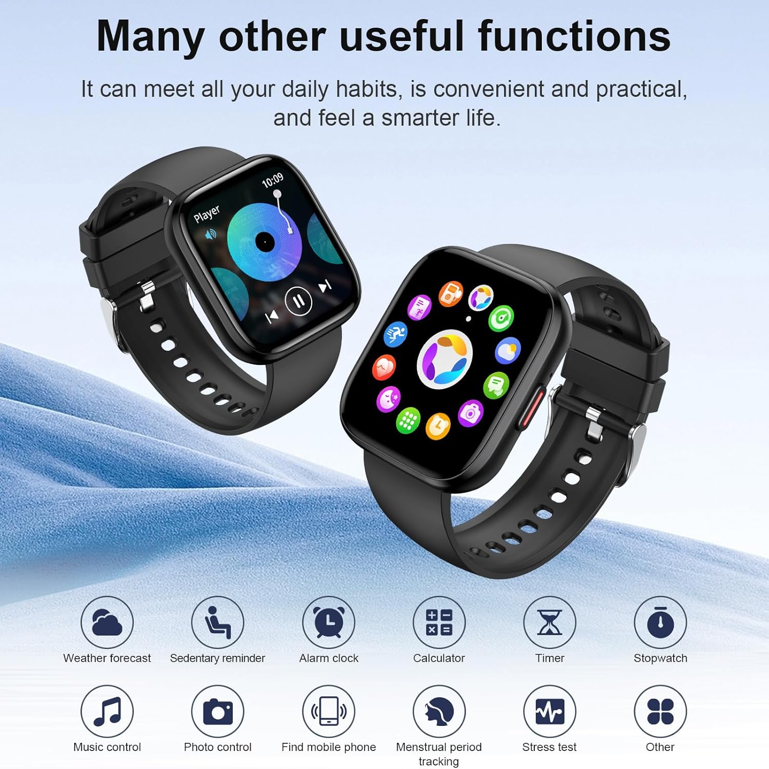 Smart Watch for Men Women Android & iPhone, 1.85" HD Touchscreen Smartwatch with Answer/Make Calls, 110+ Sports Modes IP68 Fitness Tracker, Fitness Watch with Sleep/Step/Activity/Heart Rate Monitor