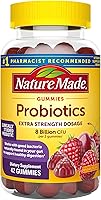 Nature Made Extra Strength Probiotic Gummies 8 Billion CFU - Digestive Health Support for Women & Men, Raspberry Cherry, 42 Count