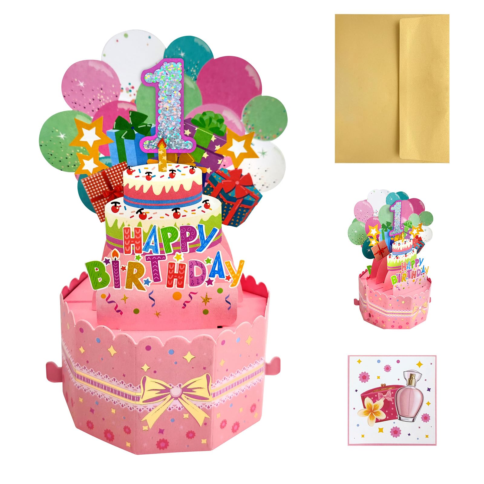 PAITOK 3D Pop Up Birthday Greeting Cards,Personalised Birthday Gifts Kids Happy Birthday Card with Envelope and Message Card for Girls,Boys,Women and Men