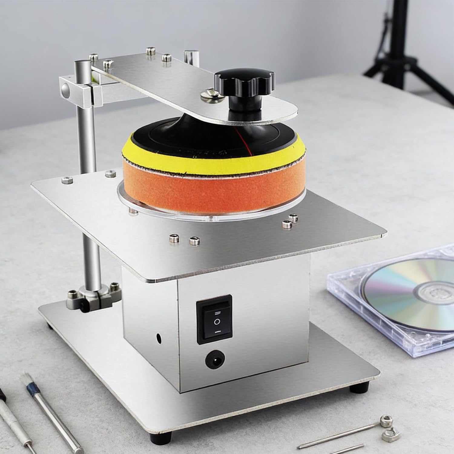 Disc Polishing Machine,DVD CD Disc Repair Polishing Machine,7-Speed Control & Stainless Steel Chassis,High Efficiency for Scratch Repair and Data Recovery
