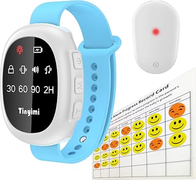 Wireless Bedwetting Alarm Potty Training with Sound & Vibration & Timer Setting for Nannies Family Nursing Workers GGBlack