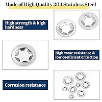 Vista 4 de 530 piezas de arandelas de estrella con dientes internos, kit surtido de arandelas de bloqueo de velocidad rápida M3 M4 M5 M6 M8 M10 M12, arandelas