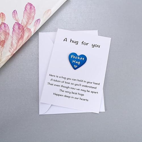 Miniatura 3 de MIXJOY Lindo símbolo de abrazo de bolsillo de corazón y recuerdo de tarjeta pensando en ti te extraña, regalos para familiares y amigos que viven