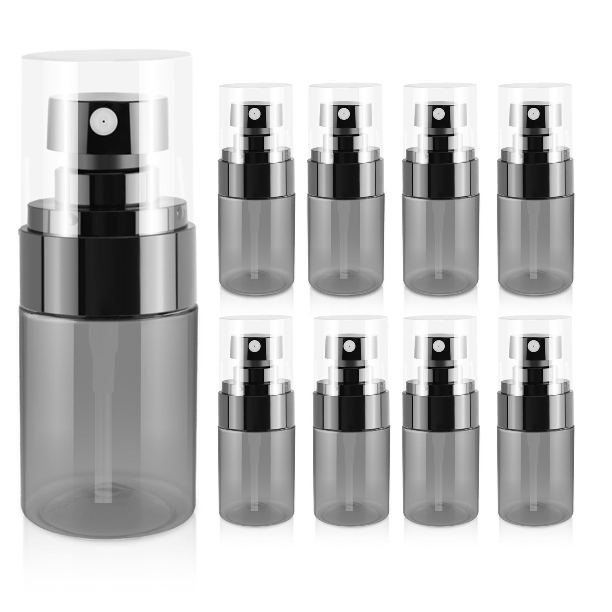 GIVITASOT 9Pack Small Spray Bottles, 1oz Black Plastic Fine Mist Mini Spray Bottles, Empty Refillable Travel Spray Bottle, Mister Spray Bottle for