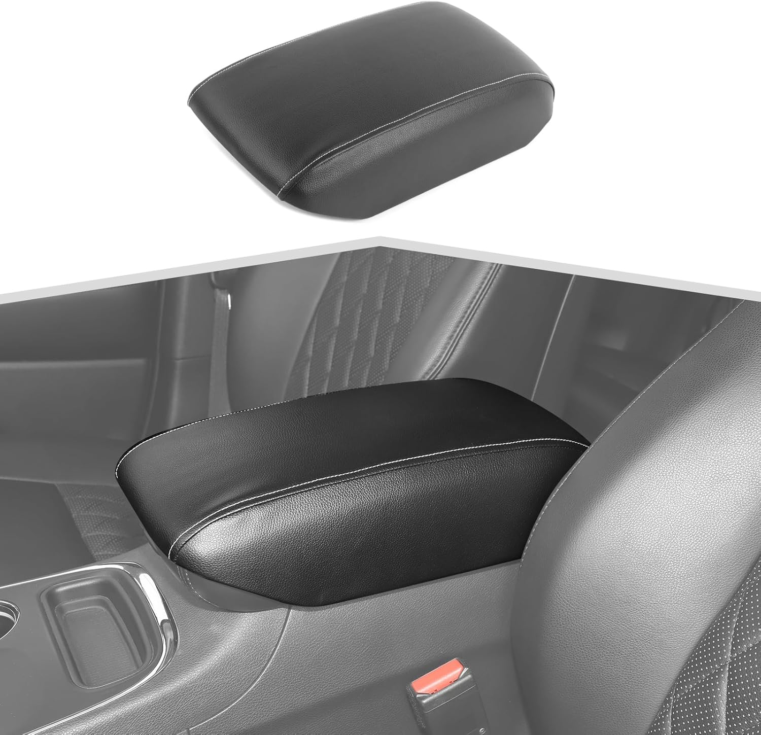 Center Console Cover Armrest Cover fit for Jeep Grand Cherokee 2011-2020 Middle Console Cover fit for Dodge Durango 2011+,Black