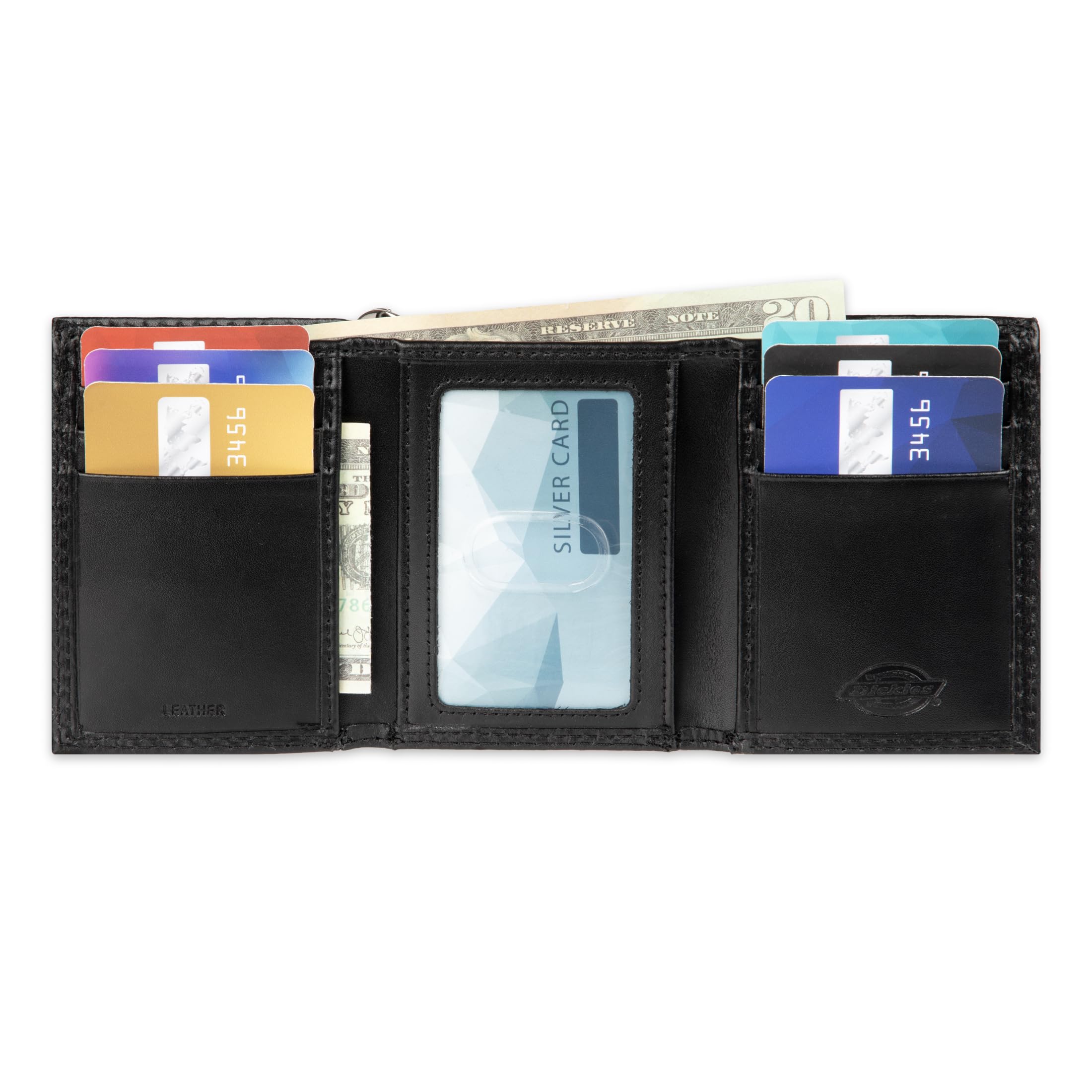 Dickies Monedero de Triple Cadena para Hombre, Color Negro, Talla única, Triple Pliegue