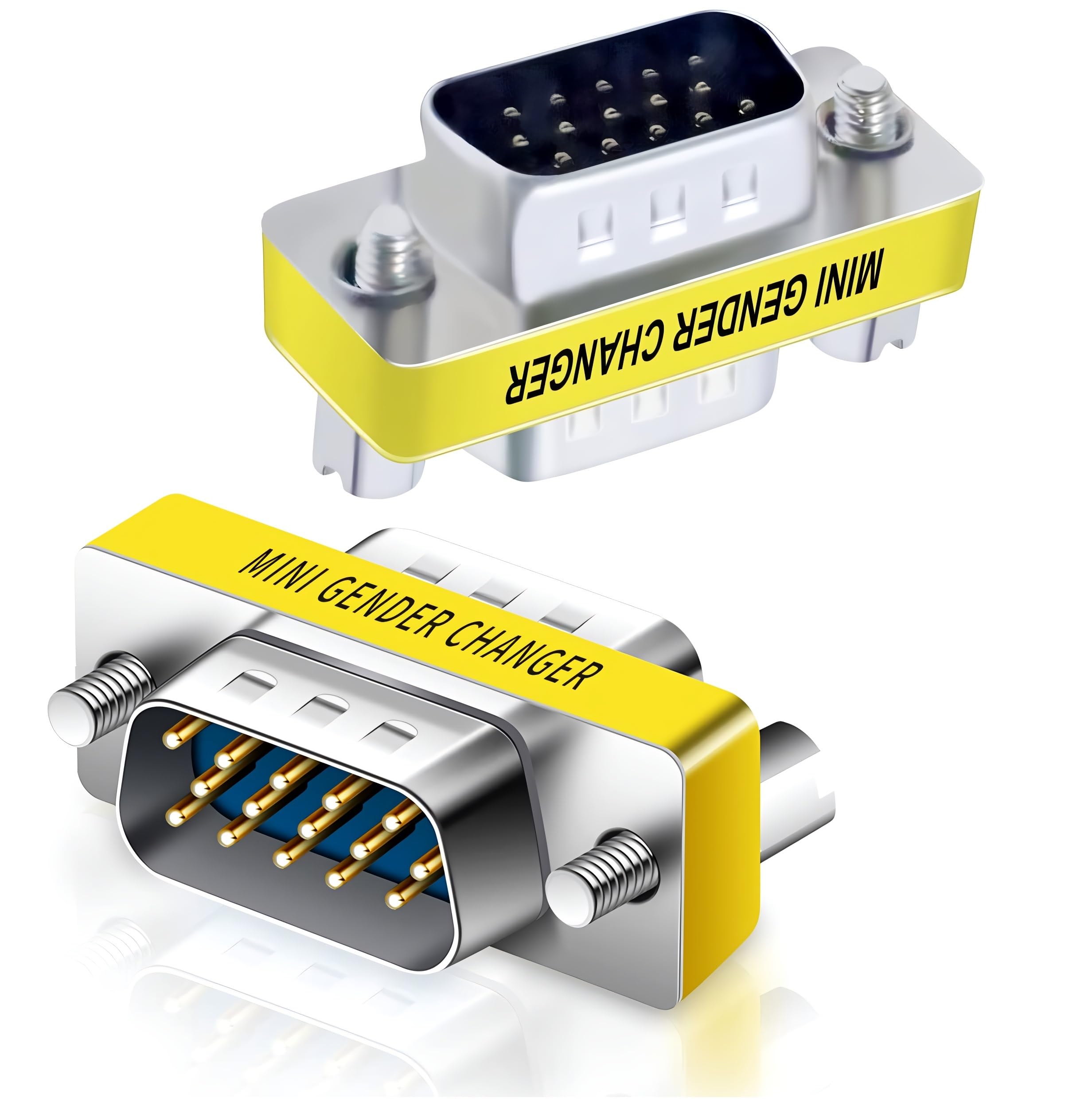 kneutrix vga svga hd15 male to male mini gender changer coupler adapter (2 pieces) vga m/m
