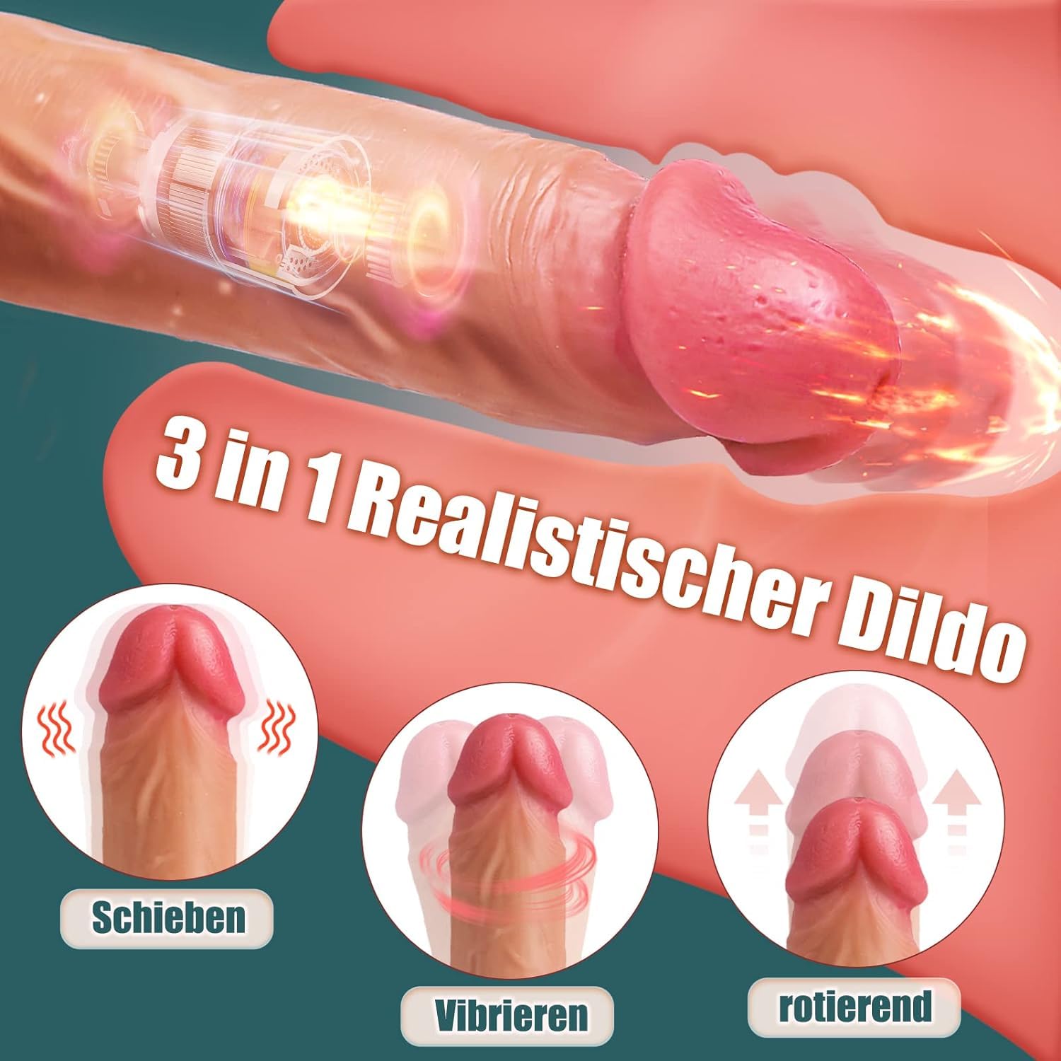 Consoladores para Mujer con Vibración con Control Remoto y 8 Vibraciones Consolador Vibrador Realístico para Pareja, 22cm XXL Dildo Anale Vibradorador Mujer Juguetes Eróticos con Ventosa