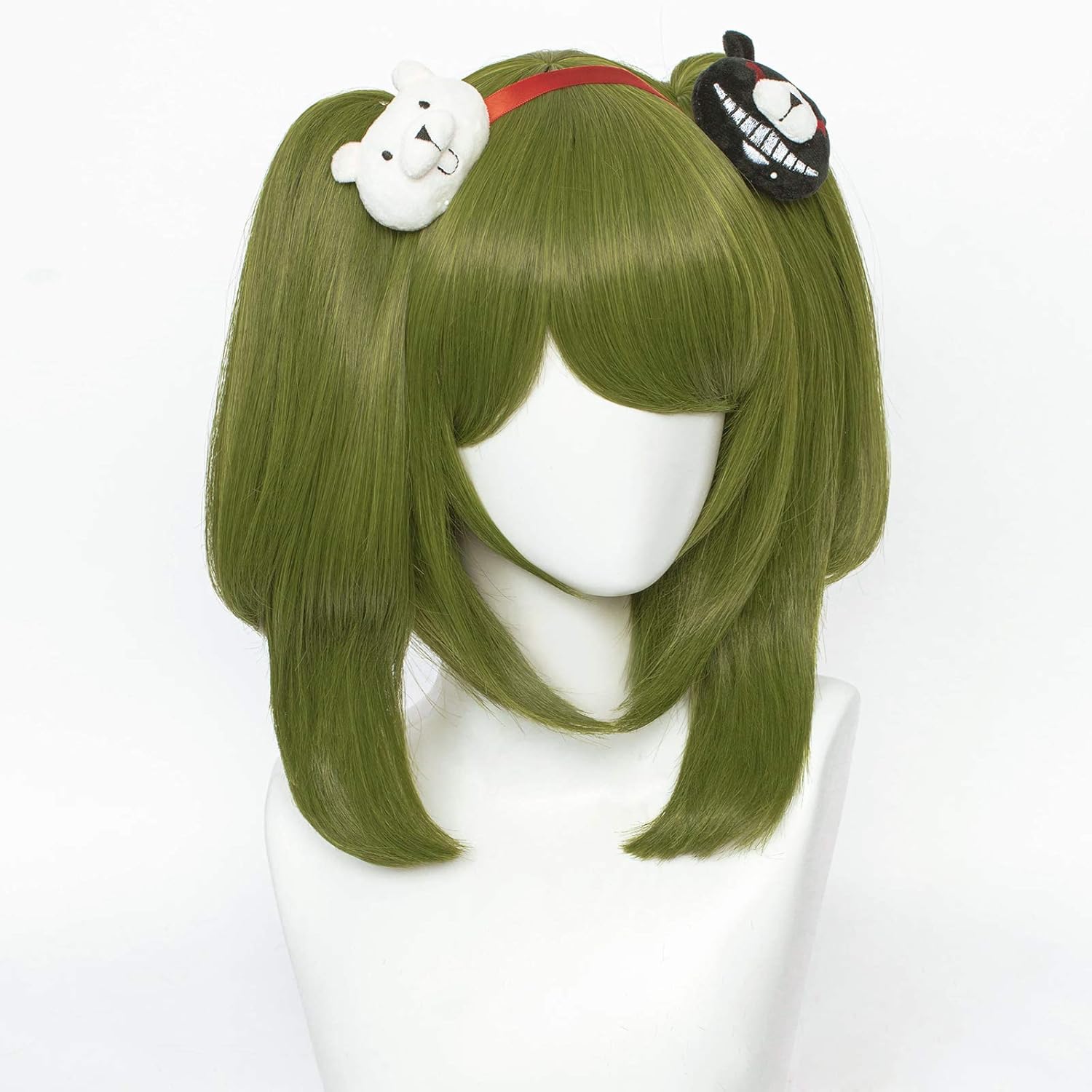 Buy Green Wig + 2 Bear Clips Anime Pigtails for Monaca Towa Cosplay Wig