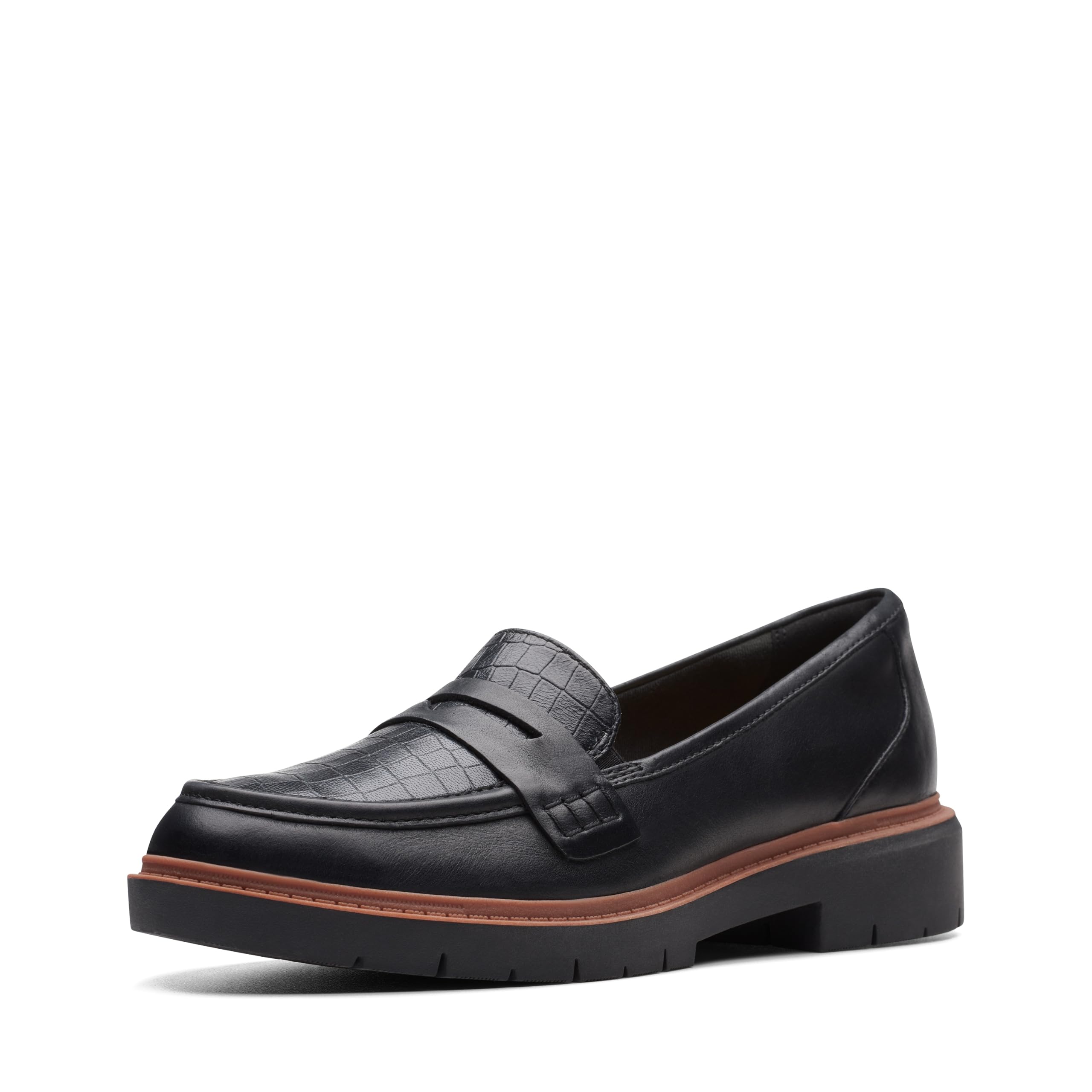 Clarks Westlynn Ayla Loafer für Damen, Schwarz Lack Synthetisch, 41 EU Weit
