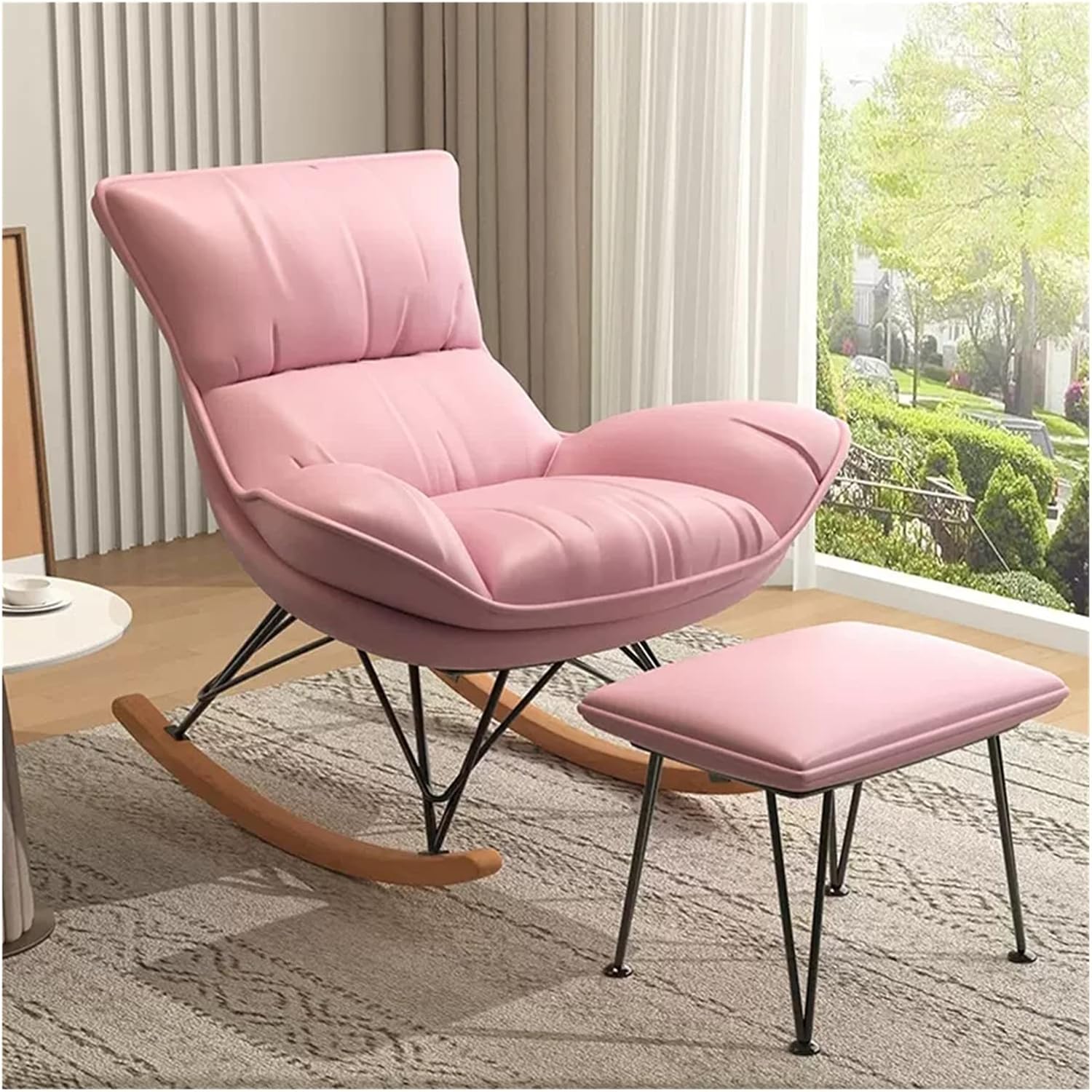 ラウンジ、グリッドロッキングアームチェアモダンリビングルームチェア