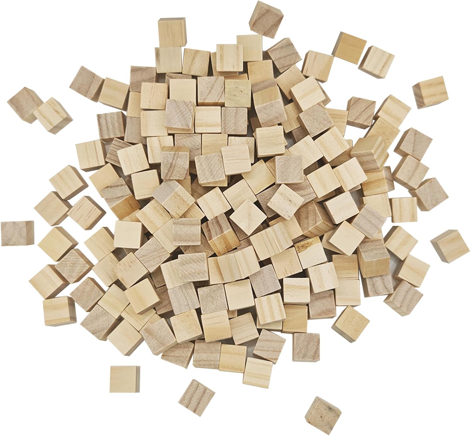 MUXGOA 200 Pcs 1/2 Inch Unfinished Pine Wood Cubes - Smooth Blocks for Crafts, DIY Projects, Kids Education & Decor