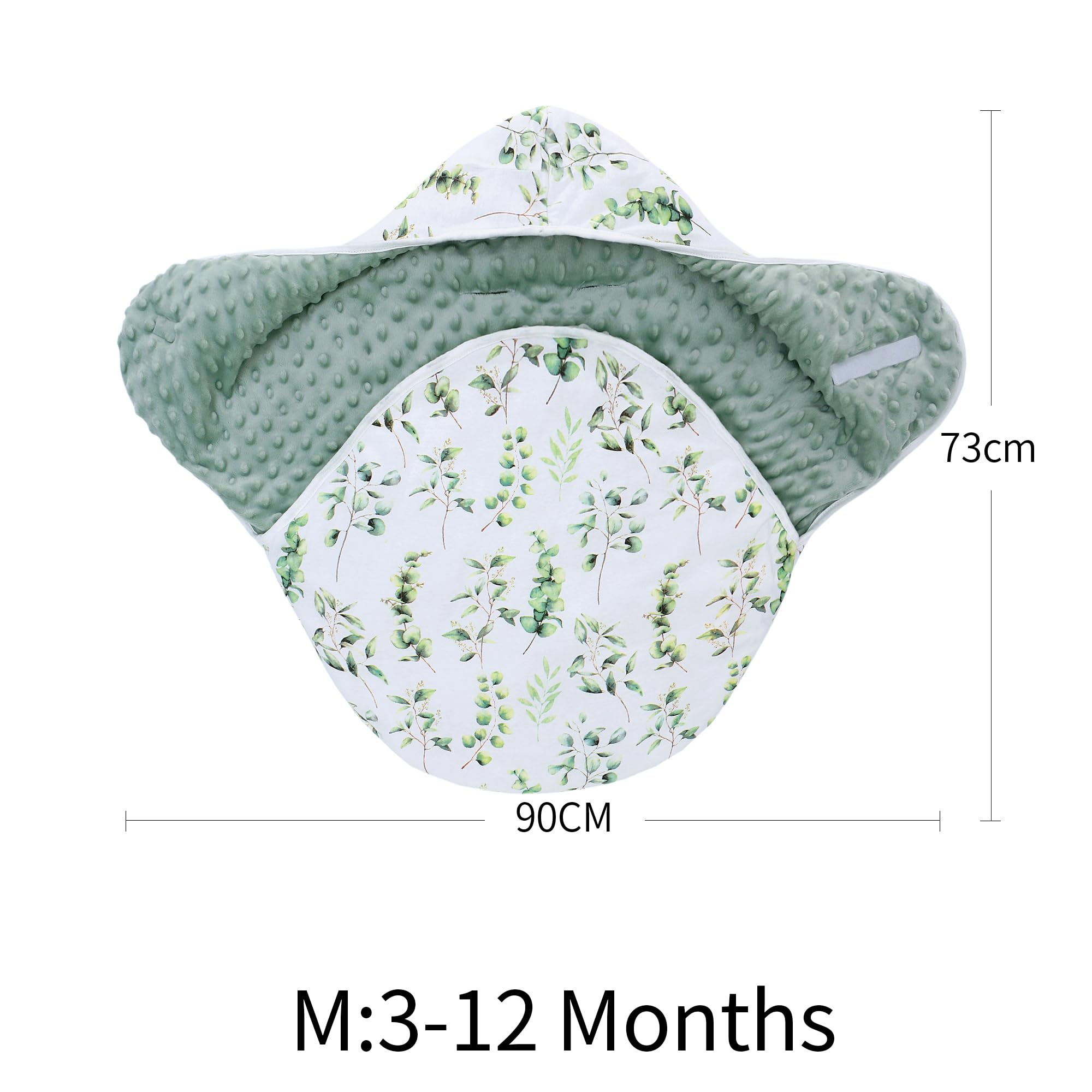 Baby Einschlagdecke Mit Klettverschluss - 63x80cm Baumwolle Puckdecke Für Kinderwagen 0-3 Monate