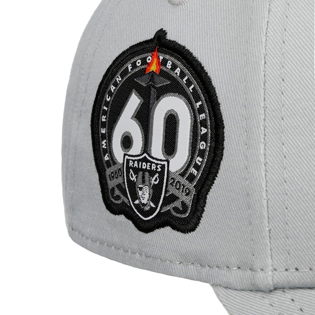 New Era Gorra 9Forty Side Patch RaidersEra Hombre - Curved Brim Cap de Beisbol NFL Hebilla Metal, con Visera Verano/Invierno Primavera Verano Otoño Invierno