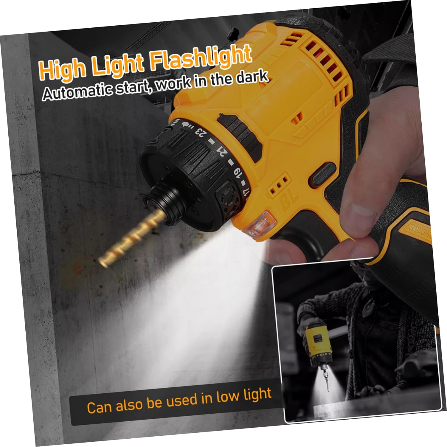 Rechargeable Power Screwdriver 16.8v 1500rpm Cordless Electric Screwdriver with Motor Home Repair Tool
