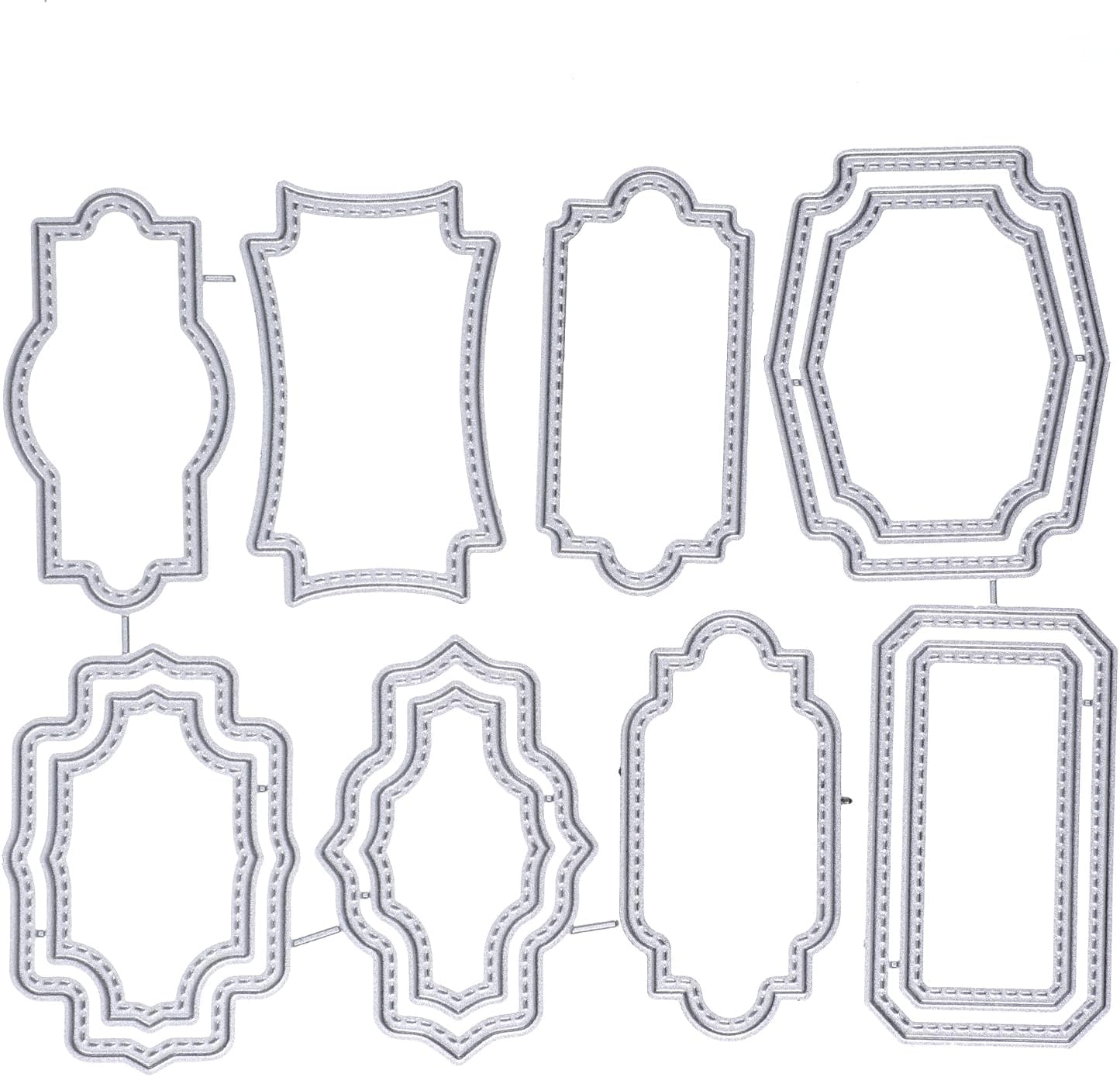Thinp 8 Pcs 3D Labels Die Cuts for Card Making, Backgrounds Frame Metal Cutting Die for Scrapbooking Paper Metal Album for DIY Craft Background Embossing Stencils for Party Wedding Decorations