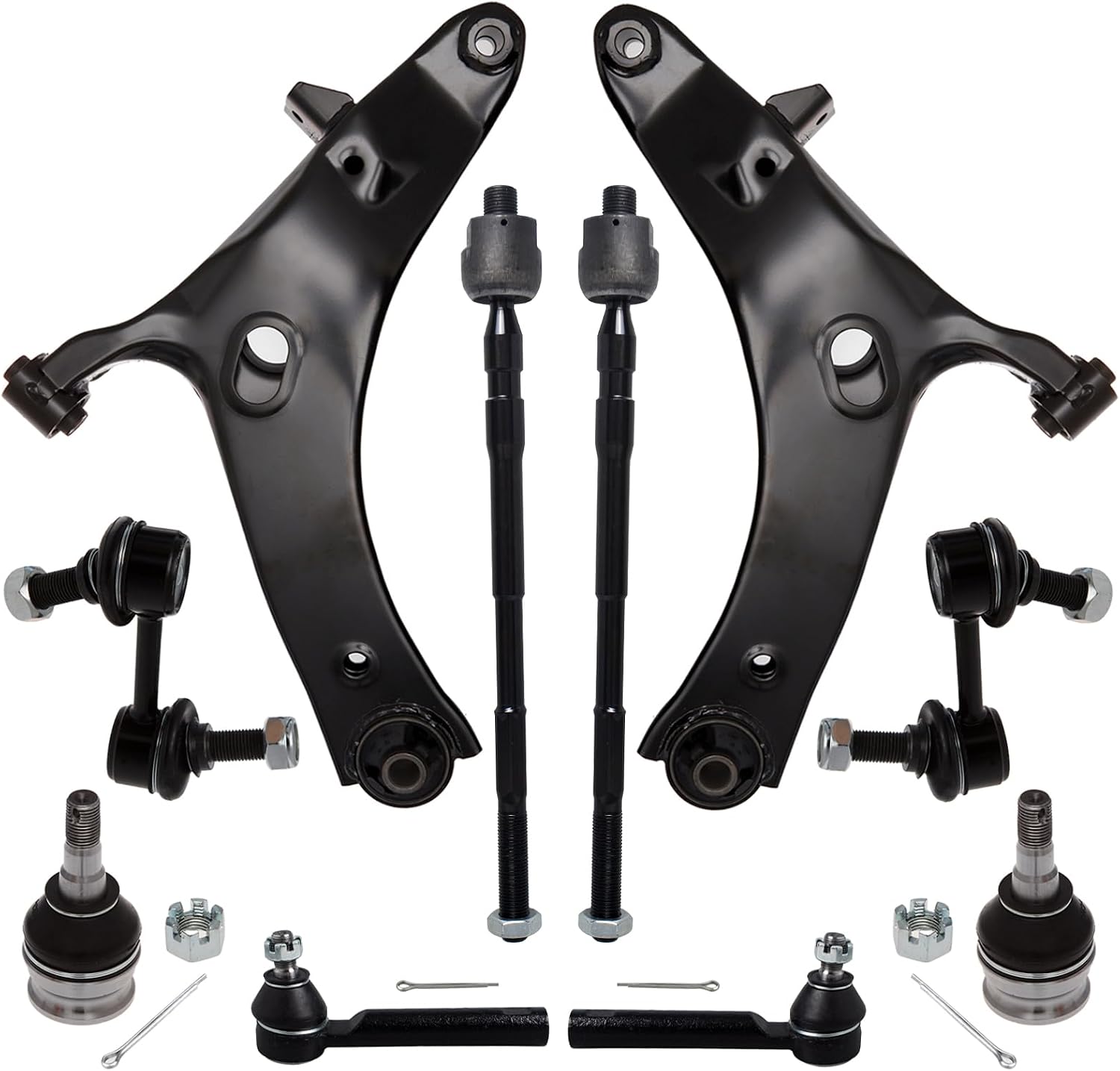 10Pcs Front End Suspension Kit Fit For 2009-2013 Su-baru Forester, 2 Lower Control Arm 2 Ball Joint 2 Sway Bar Link 4 Outer & Inner Tie Rod End (# 524-783 524-784 K750049 EV800513 ES3712 K9513) 10Pcs Front End Suspension Kit Fit For 2009-2013 Su-baru Forester, 2 Lower Control Arm 2 Ball Joint 2 Sway Bar Link 4 Outer & Inner Tie Rod End (# 524-783 524-784 K750049 EV800513 ES3712 K9513)