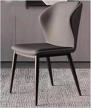 EYPKPL Dining Chairs PU Leather Upholstered Kitchen Chair Armless Dining Room Chairs Carbon Steel Legs Mid-Century Modern Side ChairDark Grey