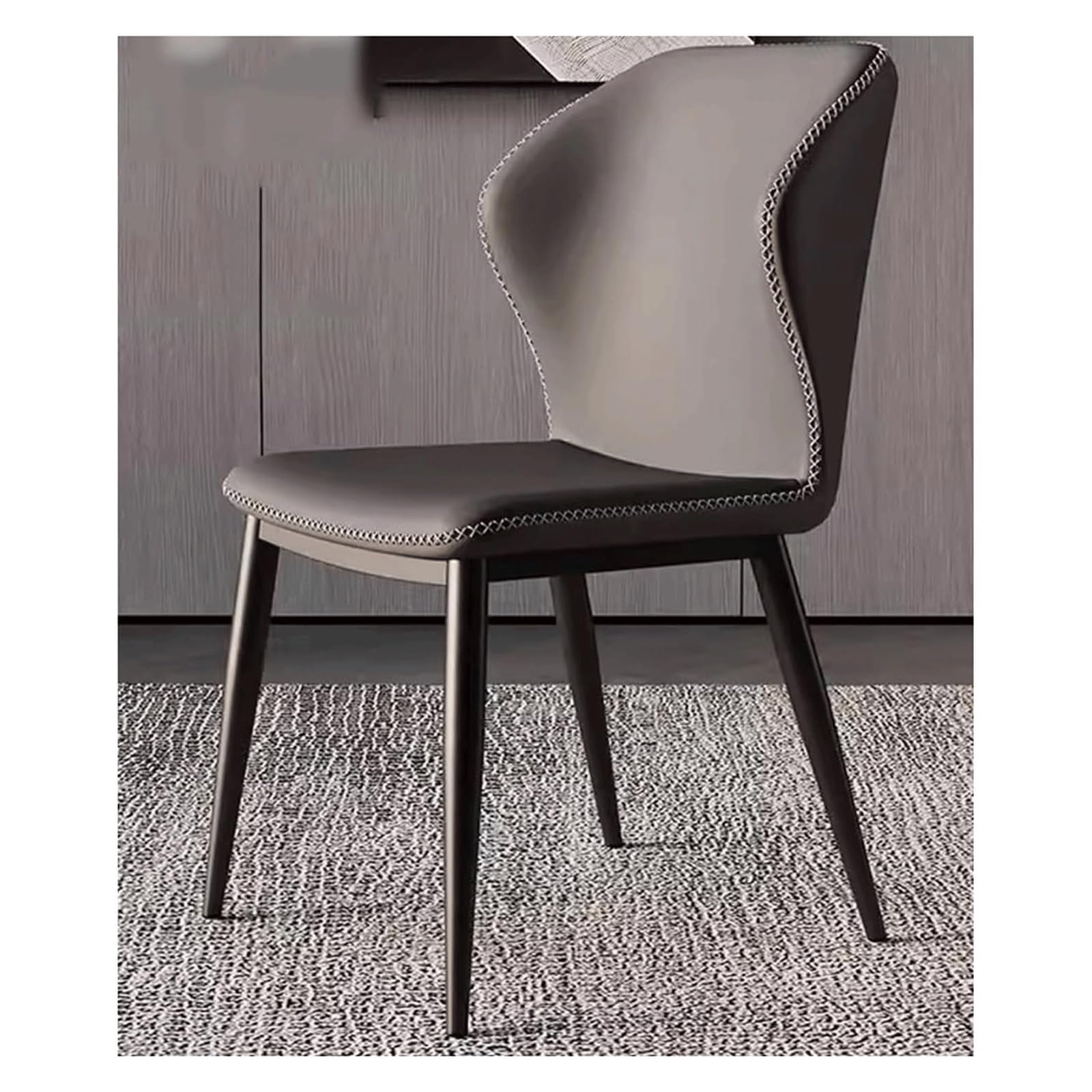 Chaises de salle à manger du milieu du siècle avec pieds en acier