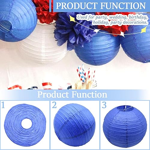 Miniatura 10 de 6 faroles de papel de 12 pulgadas, color gris, chino, japonés, redondo, para decoración de Halloween, boda, fiesta de cumpleaños (grisHUIS)