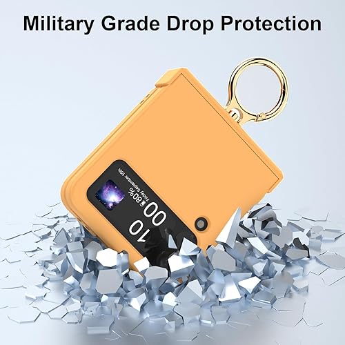 Miniatura 16 de Funda compatible con Galaxy Z Flip 4 con protección de bisagra y soporte de anillo, funda protectora delgada y fina para Samsung Z Flip 4 5G (negro)