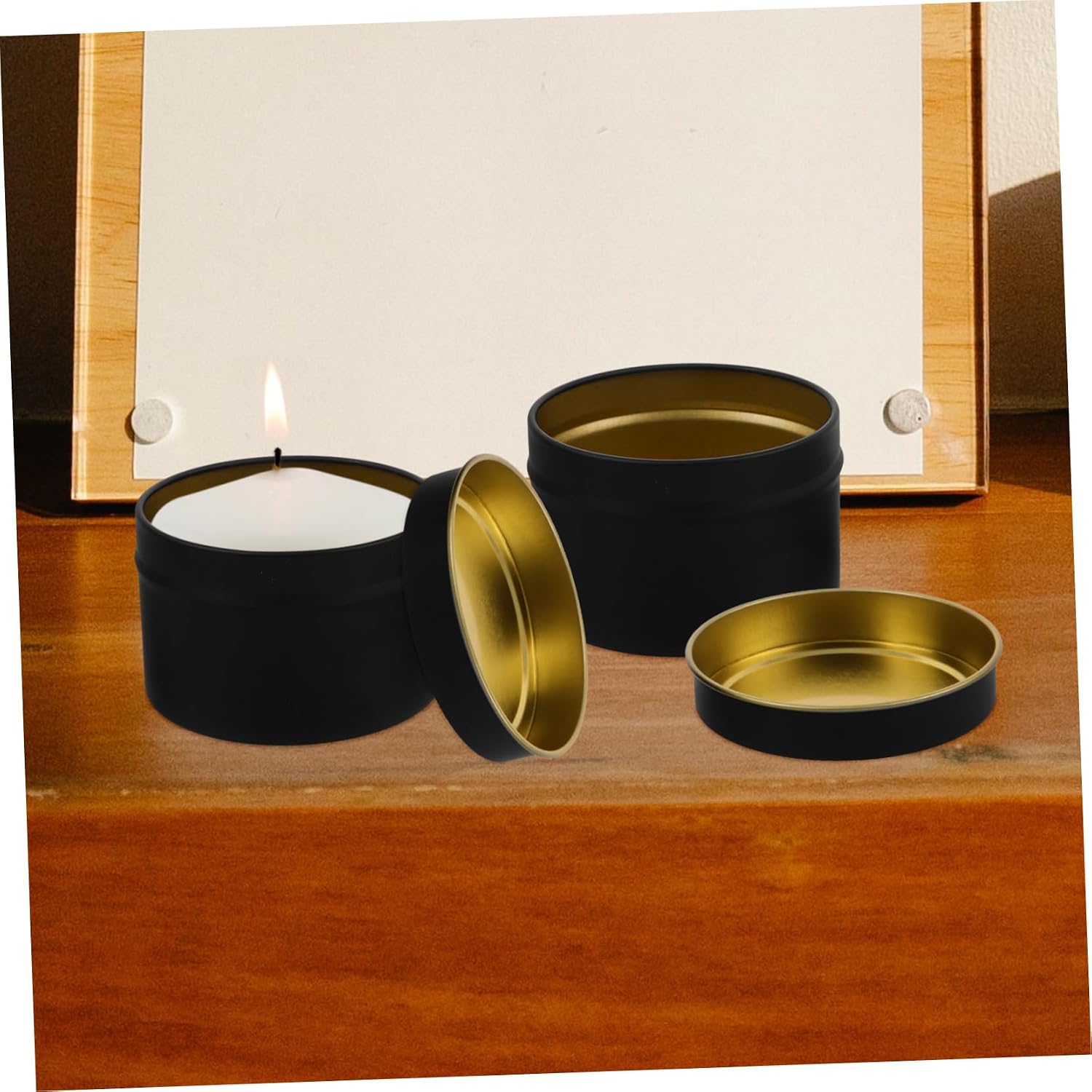 12pcs Vintage Candle Containers Metal Candle Jars Lids for DIY Making for Home Decor and Essential Oil Storage