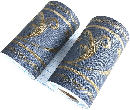 Miniatura 9 de Papel tapiz decorativo 3D con moldura floral, borde impermeable para pared, techo, para baño, cocina, azulejos en muro, 4 pulgadas por 16.4 pies