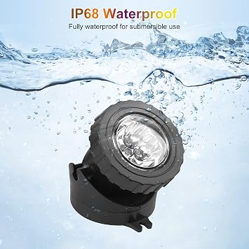 NATPOW Pond Lights, RGB Underwater Spotlights Mains Powered, IP68 Waterproof Aquarium Pond Light with APP 、Remote Control, Submersible Landscape Lights for Garden, Yard, Pool, Fountain(12 in 1)