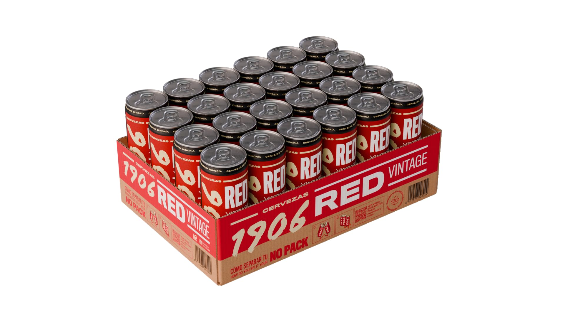 1906 - Red Vintage, Cerveza Lager Extra, 24 Latas x 33 cl (Paquete de 2)