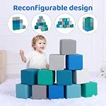 Bâtiments en mousse pour enfants : 12-Pieces PU Blocs de mousse colorés en cuir - Bâtir des jouets pour les enfants - Jouets géants de blocs d'échafaudage - Soft indoor playset pour cadeau d'anniversaire Enseignement préscolaire (Modern)