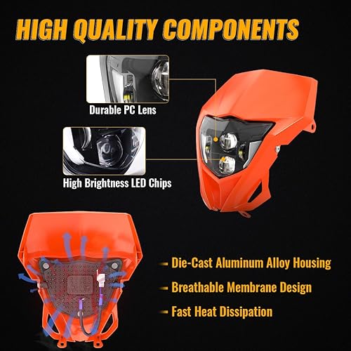 Miniatura 10 de Kit de faros delanteros LED para motocicleta con DRL para Yamaha WR250F 400F 426F 450F, WR250 400F, WR250 400 426 450 TTR XT MX Most Enduro