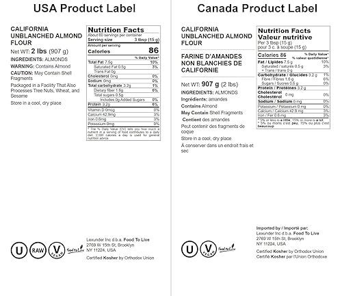 Miniatura 10 de Harina de almendras sin blanquear de California 1 libra  comida natural finamente molida con la piel encendida kosher vegano Keto Paleo bajo en