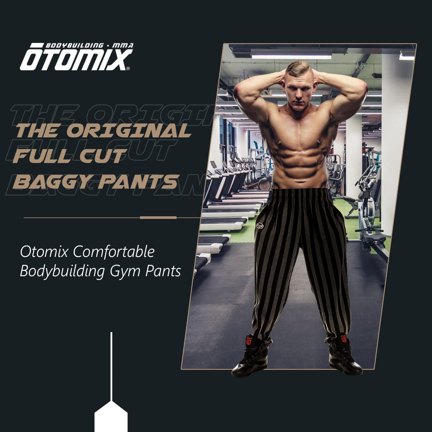 Otomix Herrenmode, voll geschnitten, elastisch, für Bodybuilding, Gewichtheben, Training, Yoga, Sport, Fitnessstudio, Workout und Freizeitkleidung, Trendige Jogger und Verschiedene Größen