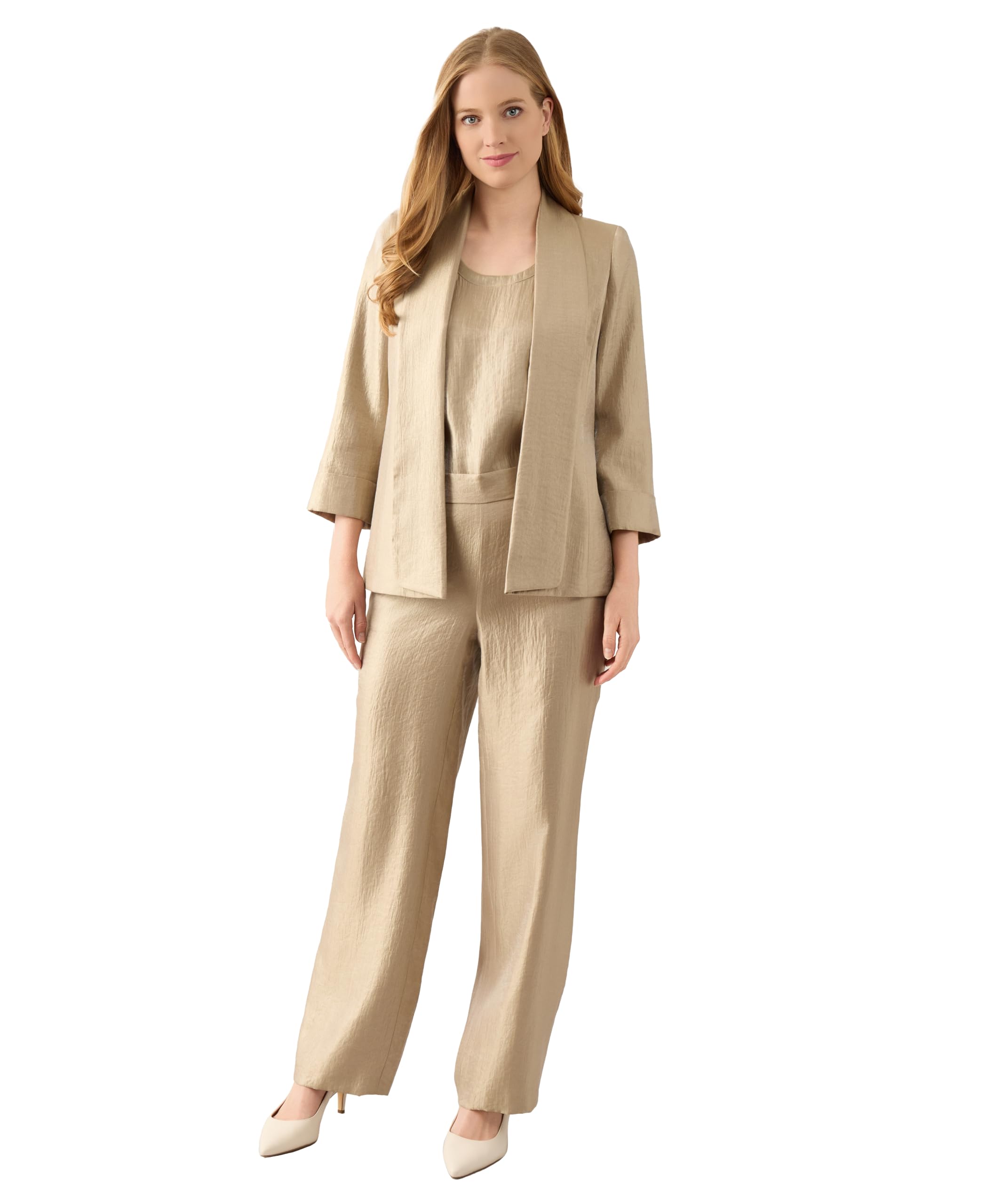 Kasper Womens Shimmer Twill Cardigan Style Blazer