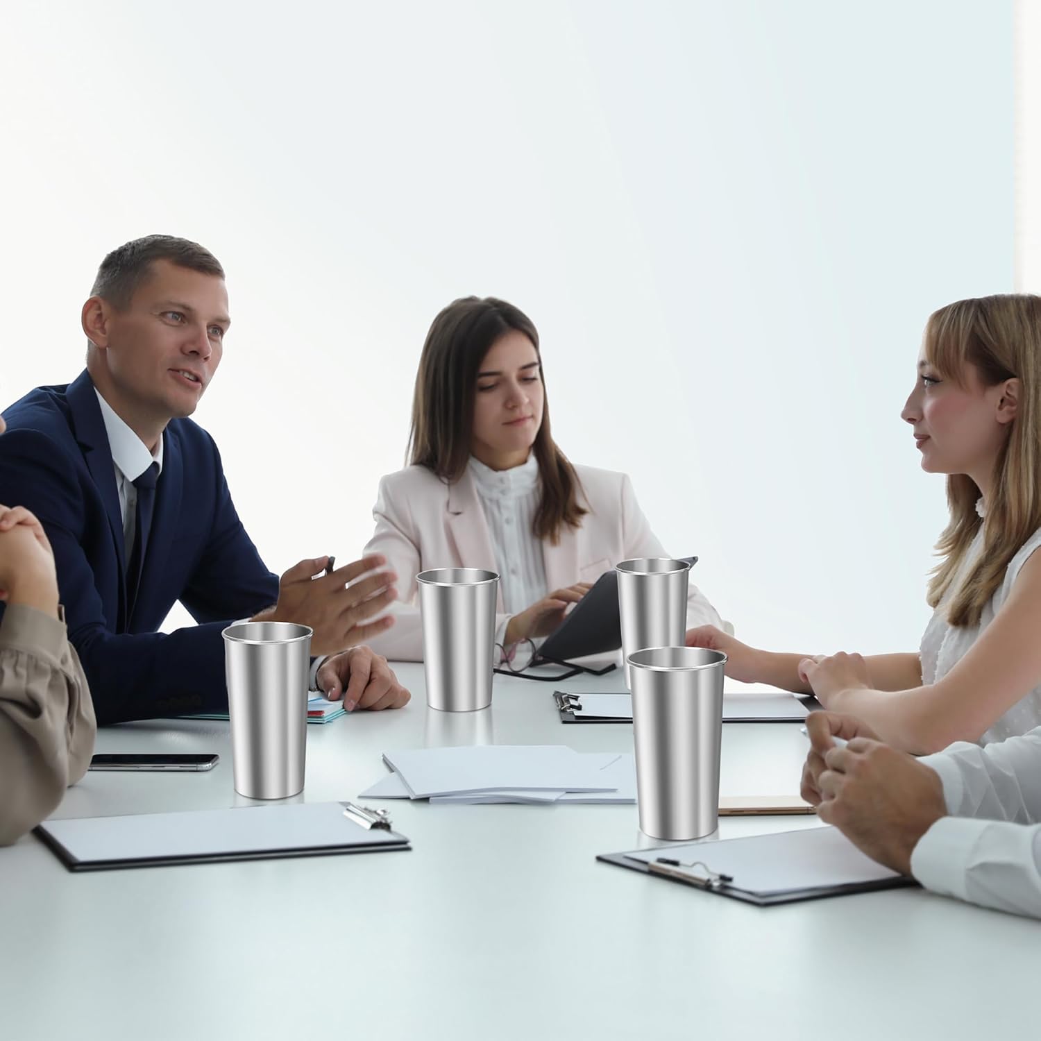 Ruisita 6 Pack 20 oz Stainless Steel Cups Metal Shatterproof Stackable Pint Drinking Cups for Adults or Kids (20 oz/600 ml) - Image 7