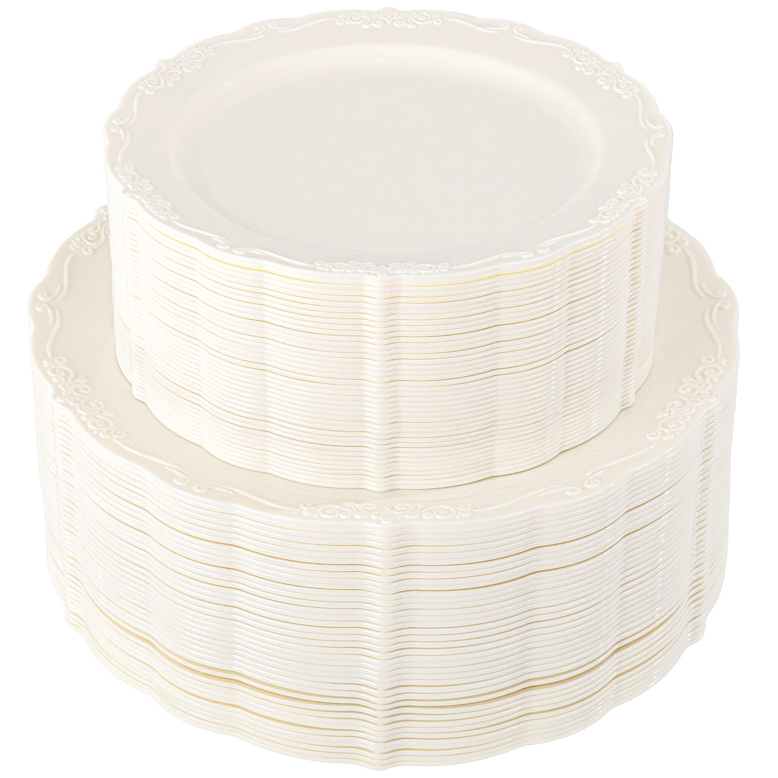 White Disposable Plates - 100 Pack for Parties -12