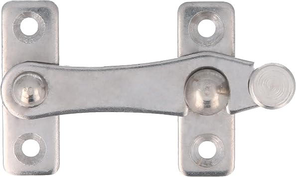 Amig - Right Hand Shutter Hook | 75 x 46 mm | Hook for Doors, Windows and Shutters | Interior and Exterior Lock | 18/8 Stainless Steel Shiny Silver