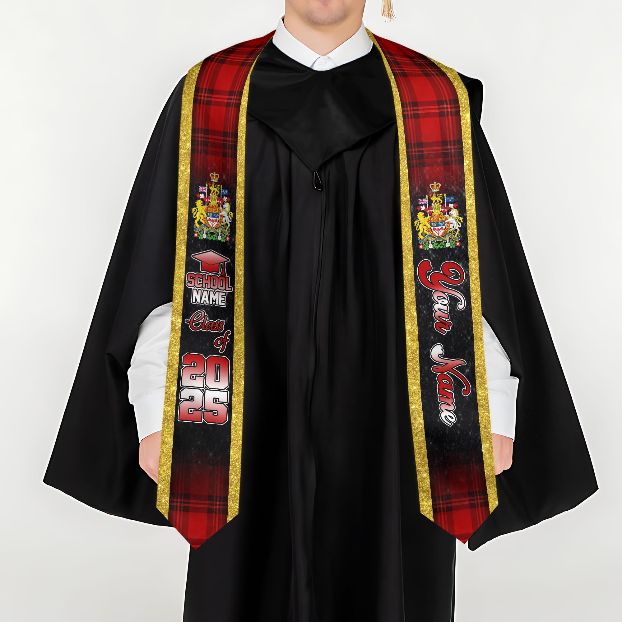 MonkeyVan Personalized Canada Graduation Stole, Canadians Graduation Sash, Canada Flag Graduation Stole, Class of 2025 Cn6