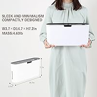 Vista 6 de B08W Trituradora de papel para uso doméstico, oficina, diseño compacto blanco, papel transversal de 2 hojas, 10 minutos de tiempo de funcionamiento