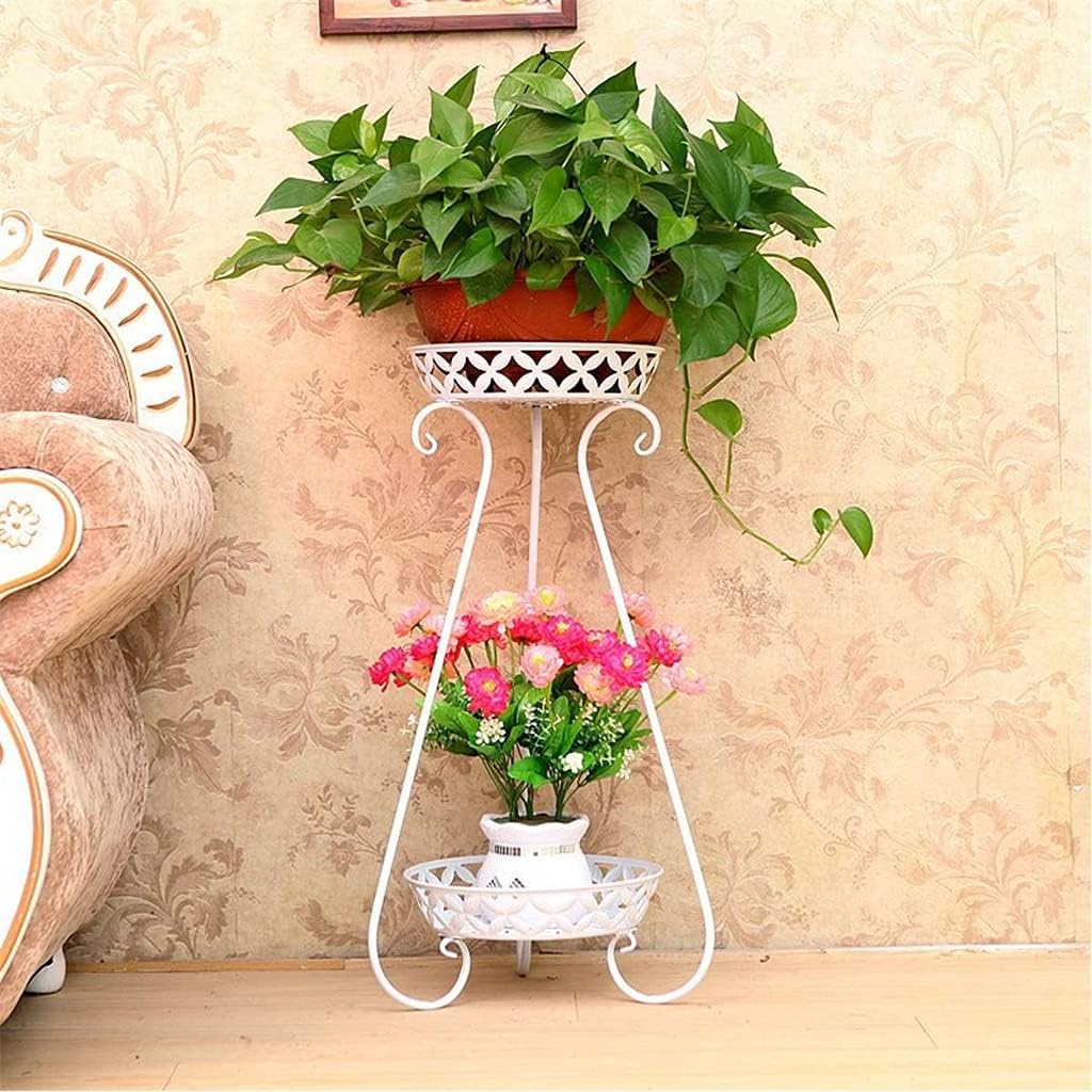 Metal Plant Pot Stand Display Shelf Garden Patio Home Outdoor Flower Tray(Onecolor)