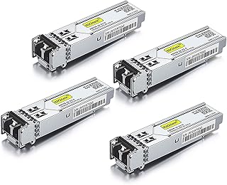 Gigabit SFP LC Multi-mode Transceiver 1000BASE-SX Mini-GBIC Module for Cisco GLC-SX-MMD GLC-SX-MM SFP-GE-S Meraki MA-SFP-1GB-SX Ubiquiti unifi UF-MM-1G Mikrotik S-85DLC05D TP-Link D-Link 850nm DDM 550m Pack of 4