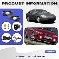 Vista 6 de RP Remarkable Power, Luz antiniebla para 2006 2007 Accord 4DR (4 puertas) Lámparas de parachoques de conducción con arnés de cableado e interruptor