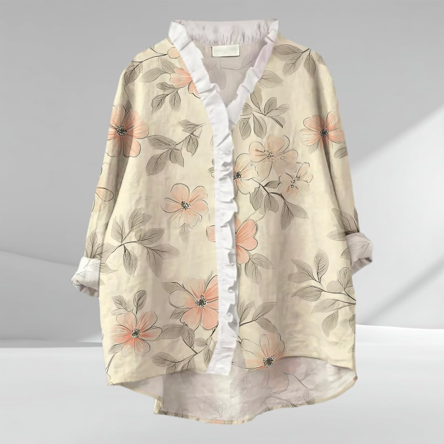 Beach Vacation Clothes for Women Summer Tops Dressy Casual 3/4 Length Sleeve Casual Plus Size Graphic V Neck - Image 2