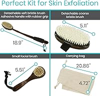 Vista 5 de Vive Juego de cepillos secos para drenaje linfático (3 piezas) – Limpiador de cepillado para exfoliación, celulitis corporal y masaje de piel