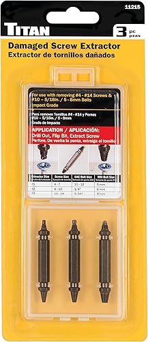 Miniatura 2 de Titan 11215 Juego de extractor de tornillos dañados de 3 piezas