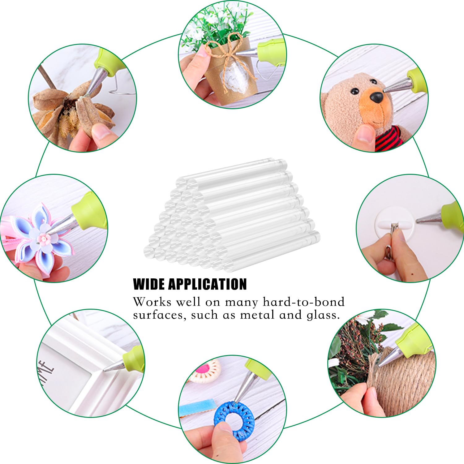 Mini stick per pistola per colla, confezione da 550 bastoncini di colla trasparente, mini bastoncini di colla trasparenti, diametro 0,7 cm, lunghezza 10,2 cm, compatibili con la maggior parte delle